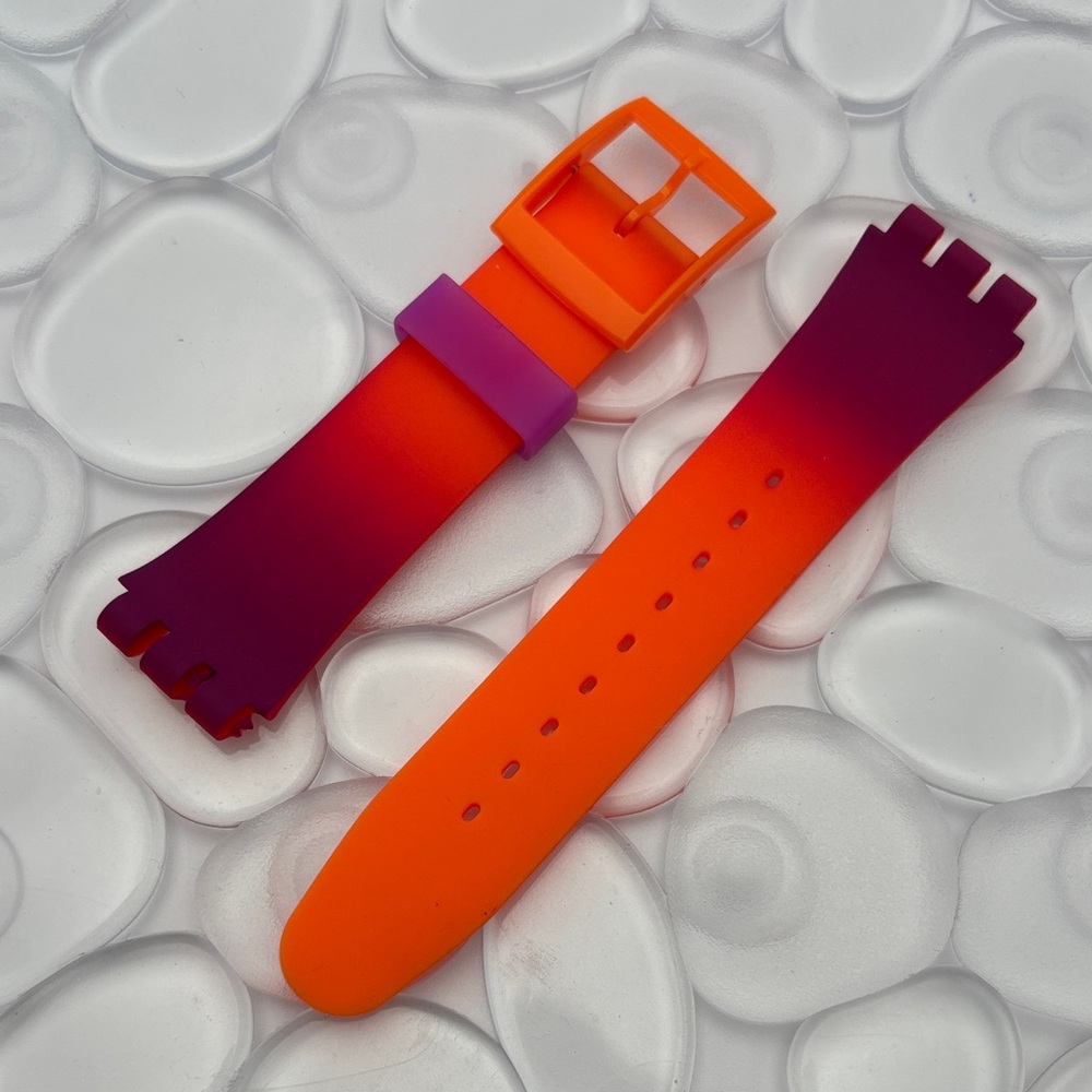 Orange and Purple Watch Band (Strap Only) - fits Swatch New Gent model